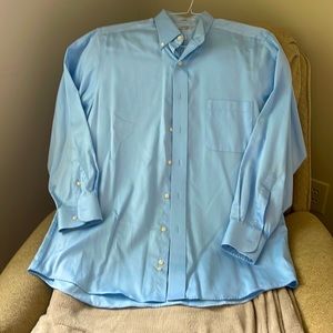Izod l/s twill men’s dress shirt, 16, 32/33 L, blue